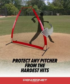 PowerNet A-Frame Baseball Pitching Screen Net PITCHING PROTECTION SCREENS