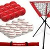 PowerNet Practice Baseballs & Limited Flight Crushers W/ Ball Caddy Bundle
