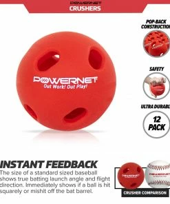 PowerNet Crushers Limited Flight Training Baseballs 12pk Practice Ball