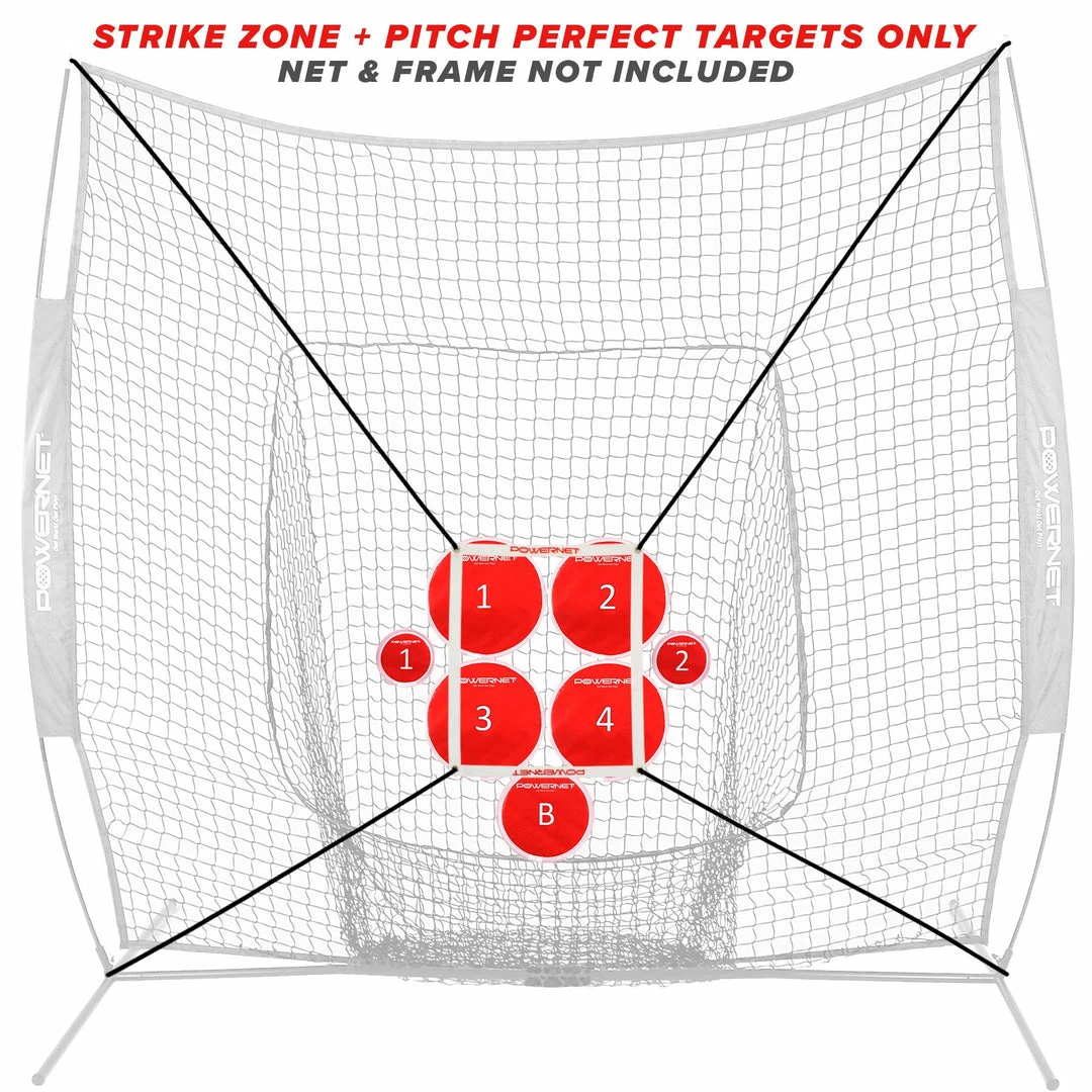 PowerNet Pitch Perfect Targets And Strike Zone Attachment For 7x7 Net Bundle TRAINING AIDS 1 PowerNet Pitch Perfect Targets And Strike Zone Attachment For 7x7 Net Bundle TRAINING AIDS