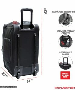 PowerNet Rolling Baseball Coach Bag Caddy | Holds Up To Two Ball Buckets W/Padded Seats BAGS