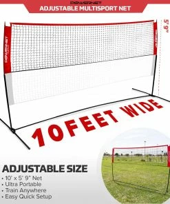 PowerNet Portable Badminton, Tennis, Volleyball, Pickleball Net 10 X 3