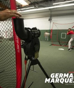 PowerNet Launch F-lite Baseball And Softball Pitching Machine | Variable Speed Throws Up To A Simulated 90 MPH