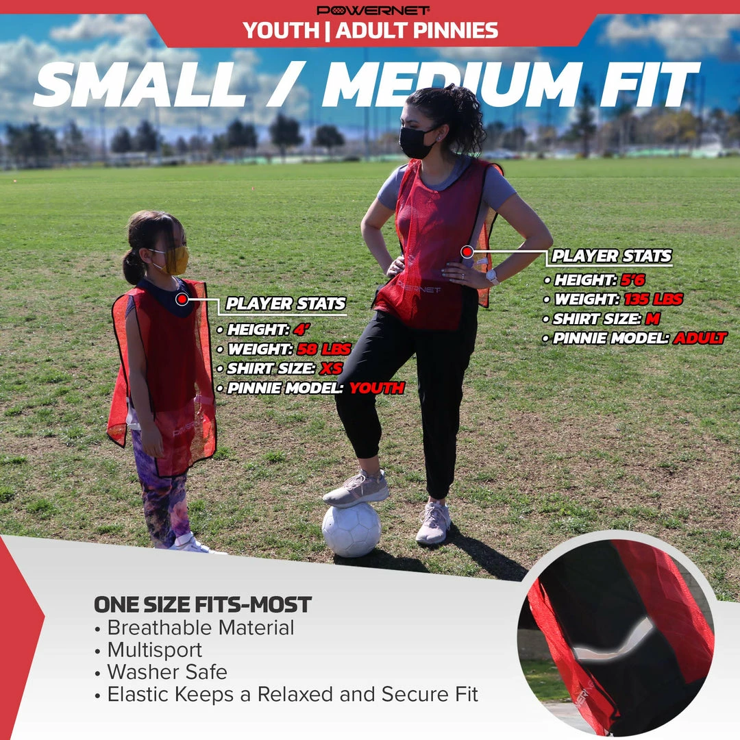 PowerNet SOCCER Training Mesh Pinnies (6 Pack) | Youth 2 PowerNet SOCCER Training Mesh Pinnies (6 Pack) | Youth
