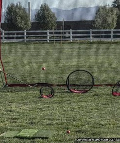 PowerNet 3 Piece Golf Chipping Net + 16 Pk Foam Practice Golf Balls