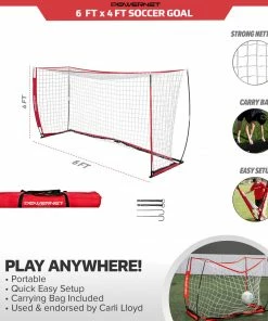 PowerNet Soccer Goal 6ft X 4ft Portable Bow Style Net GOALS