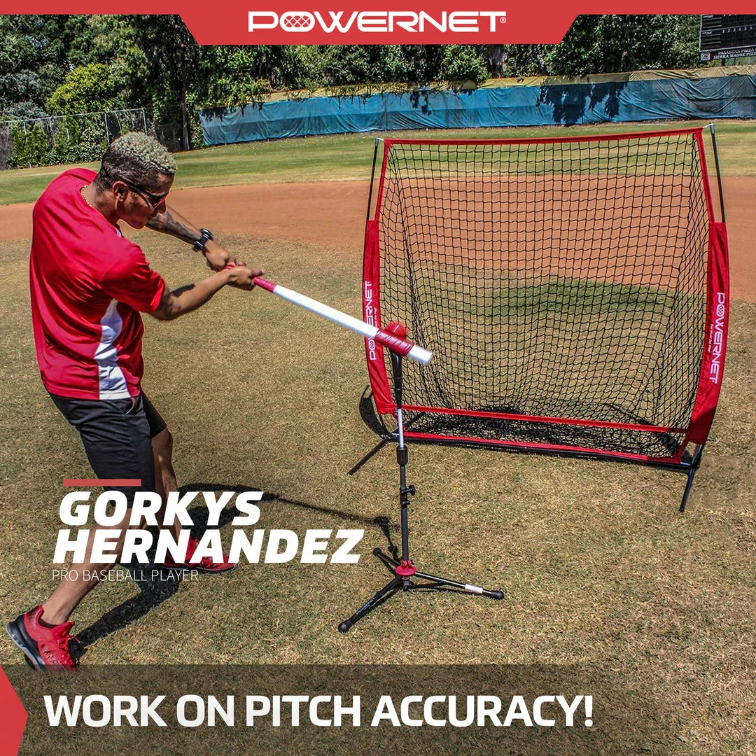 PowerNet 5x5 Practice Net Deluxe Tee Strike Zone Weighted Training Ball Bundle 17 PowerNet 5x5 Practice Net Deluxe Tee Strike Zone Weighted Training Ball Bundle