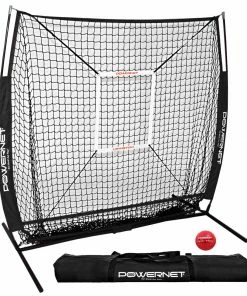 PowerNet 5x5 Practice Net + Strike Zone + Weighted Training Ball Bundle HITTING NETS