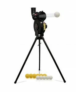 PowerNet Launch F-lite Baseball And Softball Pitching Machine | Variable Speed Throws Up To A Simulated 90 MPH