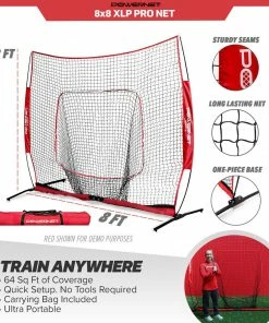 PowerNet HITTING NETS 8x8 XLP PRO Net | One Piece Frame