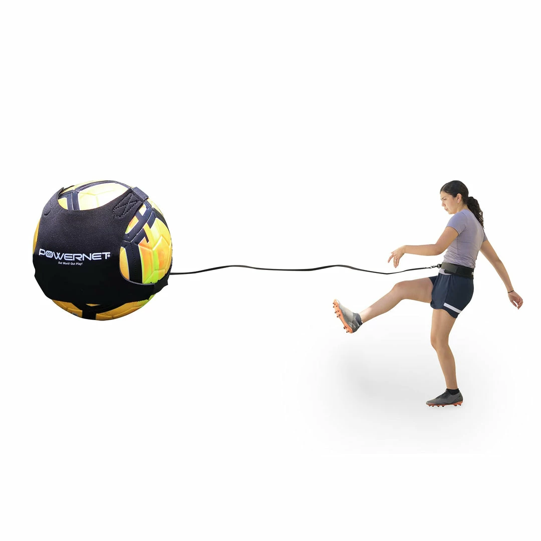 PowerNet Soccer Solo Trainer Fits Size 3, 4 Or 5 Balls Adjustable Waist Attachment 1 PowerNet Soccer Solo Trainer Fits Size 3, 4 Or 5 Balls Adjustable Waist Attachment