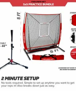 PowerNet 5x5 Practice Net Deluxe Tee Strike Zone Weighted Training Ball Bundle 32 PowerNet 5x5 Practice Net Deluxe Tee Strike Zone Weighted Training Ball Bundle