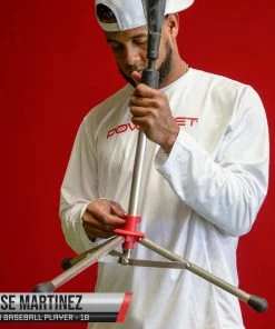 PowerNet Baseball Softball PRO Heavy Batting Tee (6.5 Lbs) + Red Weighted Training Ball (6 Pack) Bundle COACHING BUNDLES