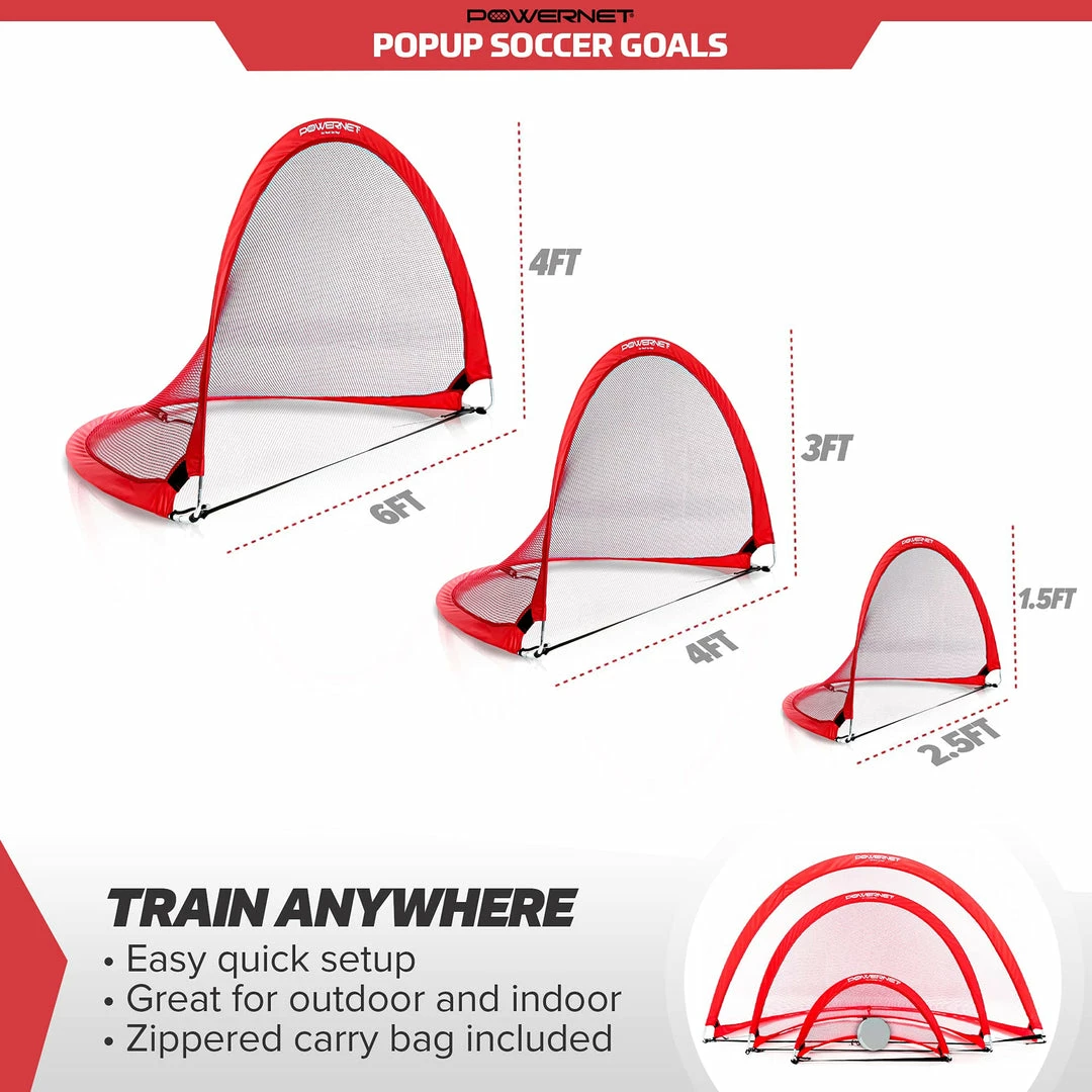 PowerNet Popup Soccer Goals Portable Net 2 Goals + 1 Carrying Bag 3 PowerNet Popup Soccer Goals Portable Net 2 Goals + 1 Carrying Bag