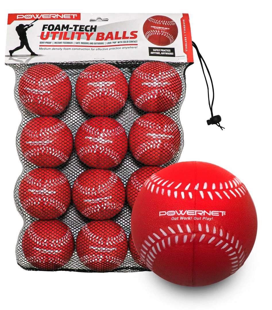 PowerNet Foam-Tech Utility Training Balls | Baseball Size | Dent-Proof TRAINING AIDS 1 PowerNet Foam-Tech Utility Training Balls | Baseball Size | Dent-Proof TRAINING AIDS