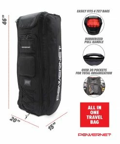 PowerNet BAGS All Gear Transporter | Rolling Baseball Equipment Bag For Coaches All W/Terrain Wheels