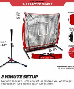 PowerNet 5x5 Practice Net Deluxe Tee Strike Zone Weighted Training Ball Bundle 27 PowerNet 5x5 Practice Net Deluxe Tee Strike Zone Weighted Training Ball Bundle