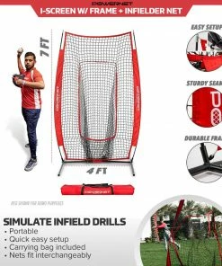 PowerNet I-Screen W/ Frame + Infielder Net Bundle