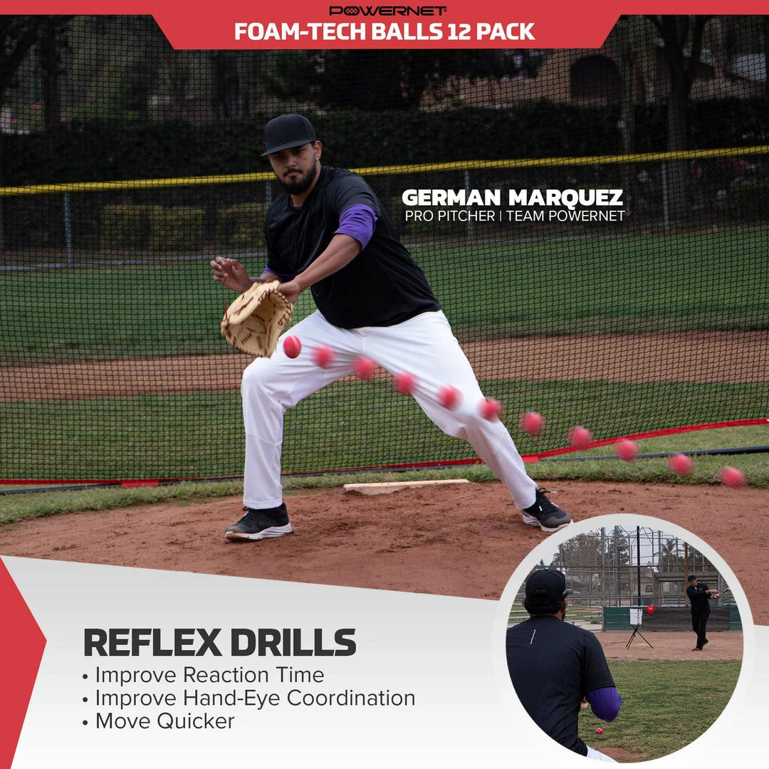 PowerNet Foam-Tech Utility Training Balls | Baseball Size | Dent-Proof TRAINING AIDS 7 PowerNet Foam-Tech Utility Training Balls | Baseball Size | Dent-Proof TRAINING AIDS
