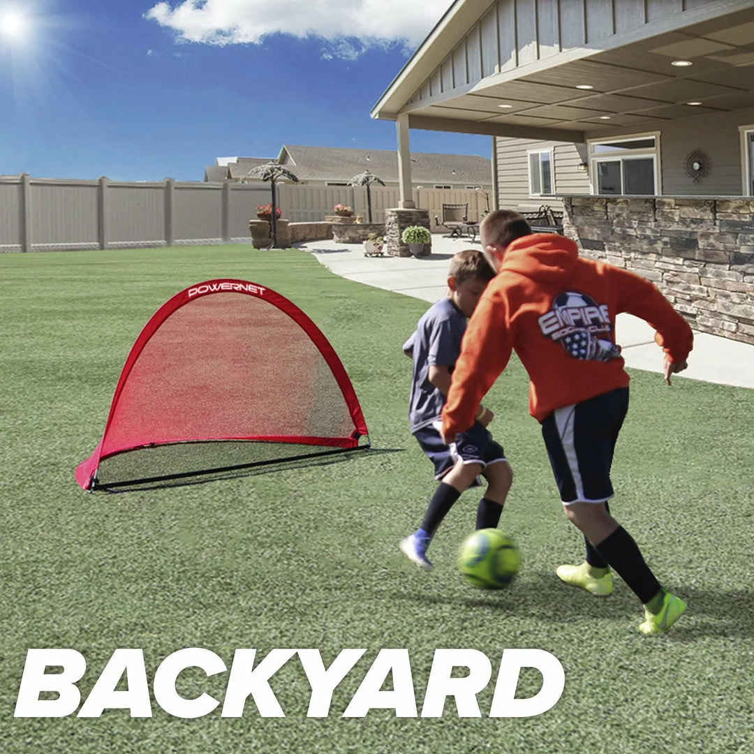 PowerNet Popup Soccer Goals Portable Net 2 Goals + 1 Carrying Bag 4 PowerNet Popup Soccer Goals Portable Net 2 Goals + 1 Carrying Bag