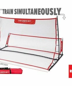 PowerNet Rebounder Training Net + 6' X 4' Fast Pass Dual-Sided Rebounder Trainer Soccer Bundle