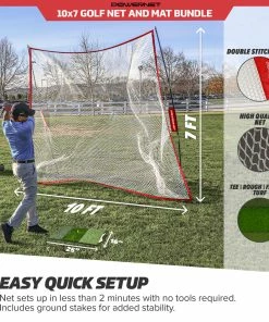 PowerNet 10x7 Golf Net + Tri-turf Golf Mat 21 PowerNet 10x7 Golf Net + Tri-turf Golf Mat