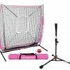 PowerNet 5x5 Practice Net Deluxe Tee Strike Zone Weighted Training Ball Bundle
