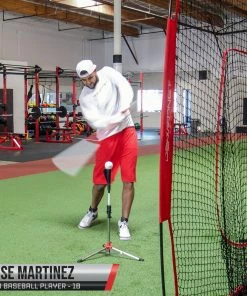 PowerNet Baseball Softball PRO Heavy Batting Tee (6.5 Lbs) + Red Weighted Training Ball (6 Pack) Bundle COACHING BUNDLES