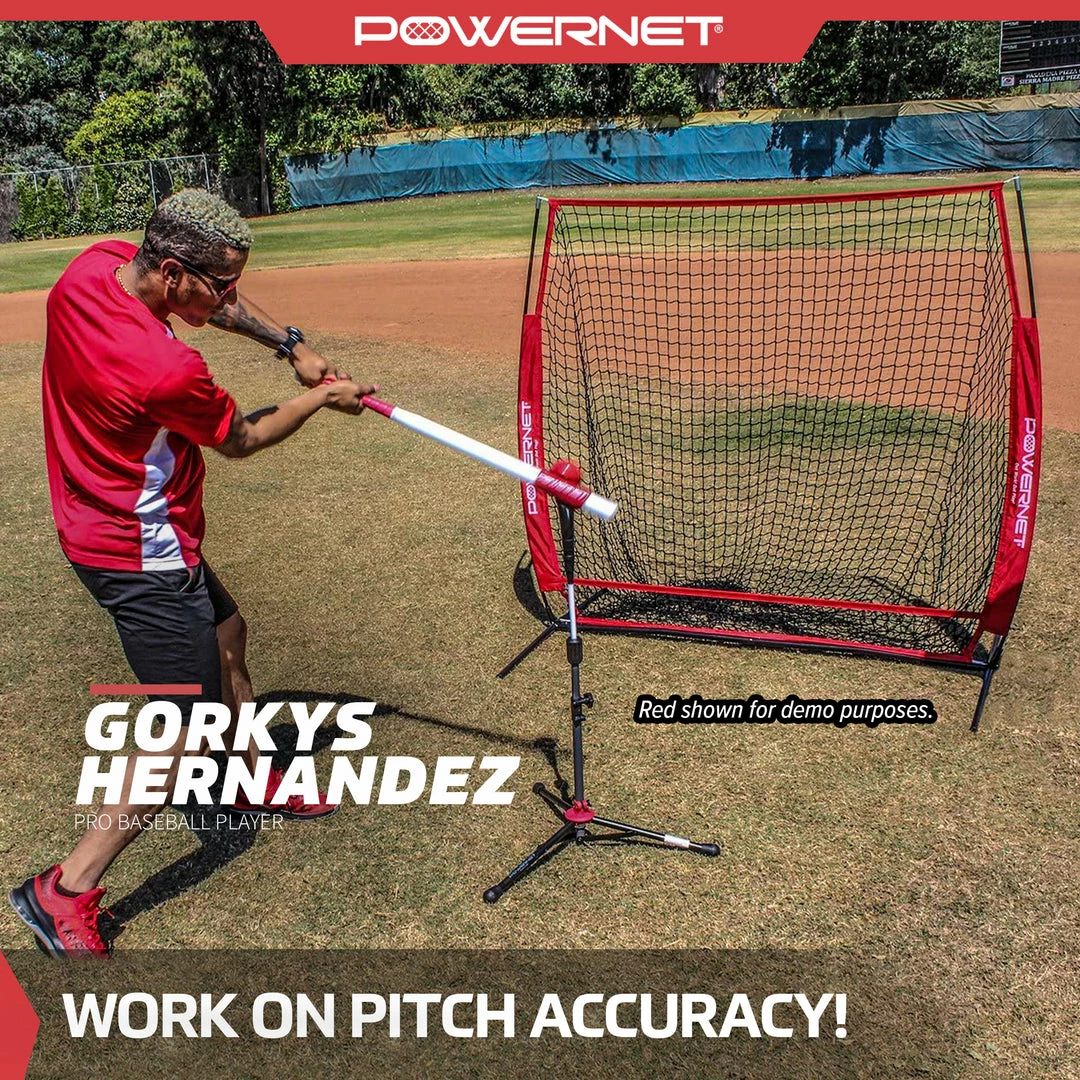 PowerNet 5x5 Practice Net Deluxe Tee Strike Zone Weighted Training Ball Bundle 12 PowerNet 5x5 Practice Net Deluxe Tee Strike Zone Weighted Training Ball Bundle