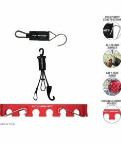 PowerNet Dugout Organization Dugout Bundle | Baseball Softball Bat Fence Rack + Fence Hook + Gear Hanger