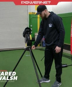 PowerNet Launch F-lite Baseball And Softball Pitching Machine | Variable Speed Throws Up To A Simulated 90 MPH