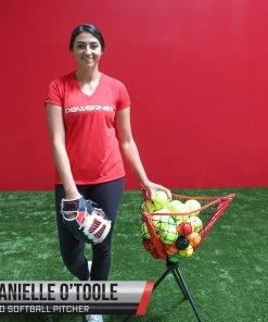 PowerNet Practice Softballs And Ball Caddy Bundle