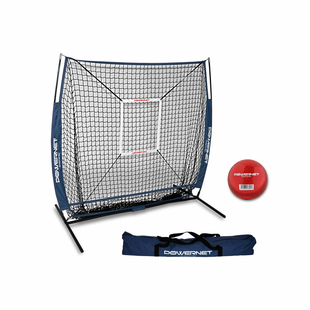 PowerNet 5x5 Practice Net + Strike Zone + Weighted Training Ball Bundle HITTING NETS 2 PowerNet 5x5 Practice Net + Strike Zone + Weighted Training Ball Bundle HITTING NETS