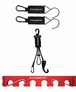 PowerNet Dugout Organization Dugout Bundle | Baseball Softball Bat Fence Rack + Fence Hook + Gear Hanger
