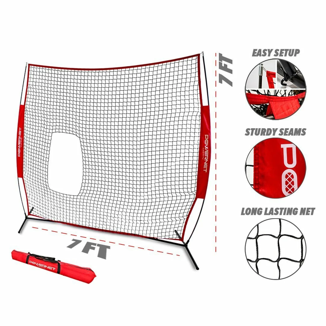 PowerNet 7x7 Ft Pitch-Thru Protection Screen For Softball 49 Sqft Barrier PITCHING PROTECTION SCREENS 3 PowerNet 7x7 Ft Pitch-Thru Protection Screen For Softball 49 Sqft Barrier PITCHING PROTECTION SCREENS